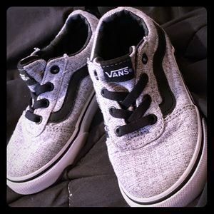 Toddler Girl Grey and Black Vans